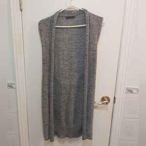 SARAH PACINI silver open cardigan, size medium (M)